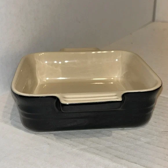 LE CREUSET Dark Blue SMALL STONEWARE ROASTING CASSEROLE BAKING DISH 6"X6" - Picture 2 of 4